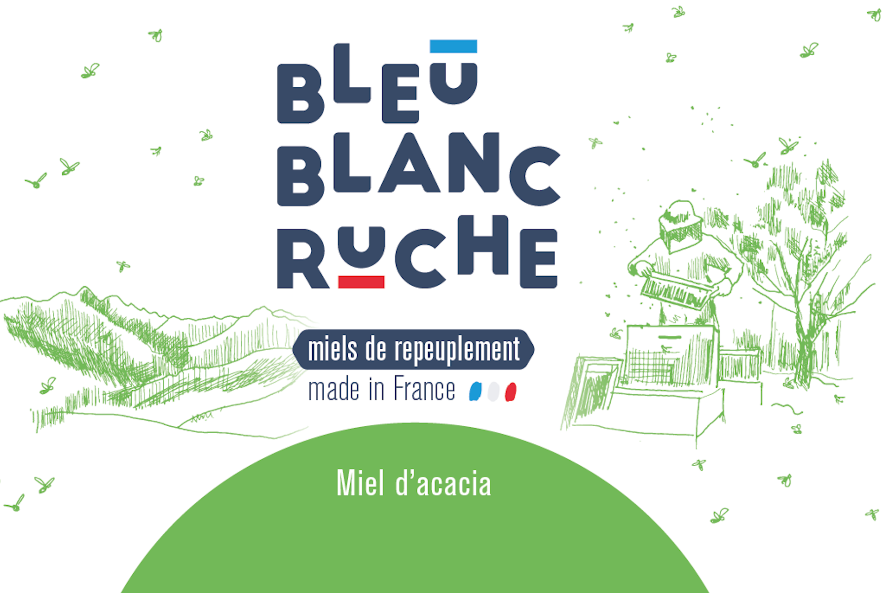 bleu-blanc-ruche-secchiello-miele-di-acacia-francese-5-kg image 1
