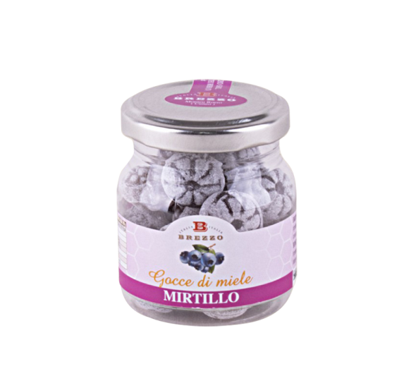 brezzo-drops-miele-al-gusto-mirtillo-caramelle-al-miele-in-vaso image 1