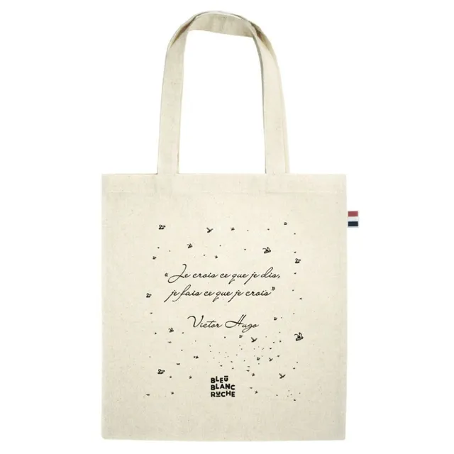 bleu-blanc-ruche-tote-bag-cotone-made-in-france image 1